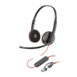 Poly Blackwire 3220 Stereo USB-C Headset +USB-C/A Adapter