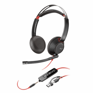 Poly Blackwire 5220 Stereo USB-C Headset +3.5mm Plug +USB-C/A Adapter (Bulk)