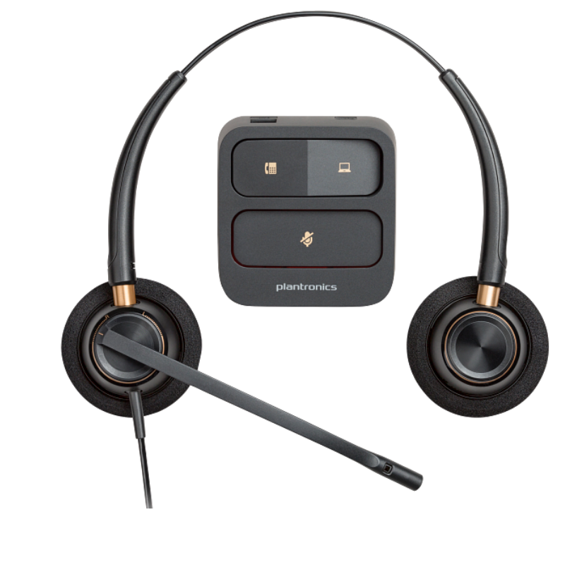 Poly HW520 Encore Pro STEREO Wideband Headset Noise Cancelling QD Poly HW520 Encore Pro STEREO Wideband Headset Noise Cancelling QD