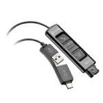 Poly DA85 UC USB-to-Headset QD Audio Processor [4-Pin QD, Inline Controls, USB-A and USB-C]