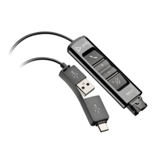 Poly DA85 UC USB-to-Headset QD Audio Processor [4-Pin QD, Inline Controls, USB-A and USB-C]